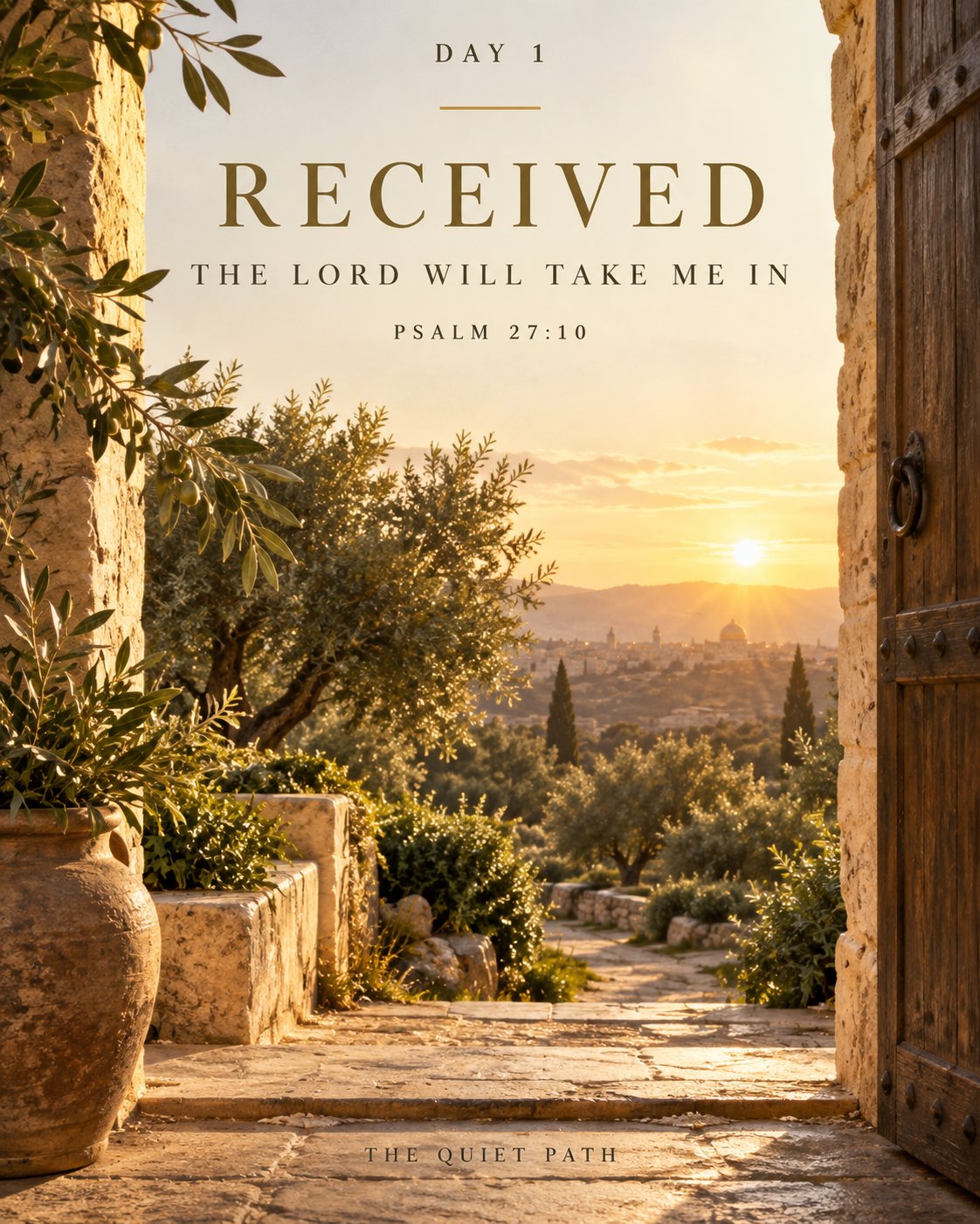You Belong, Day 1: Received: The Lord Will Take Me In — series artwork